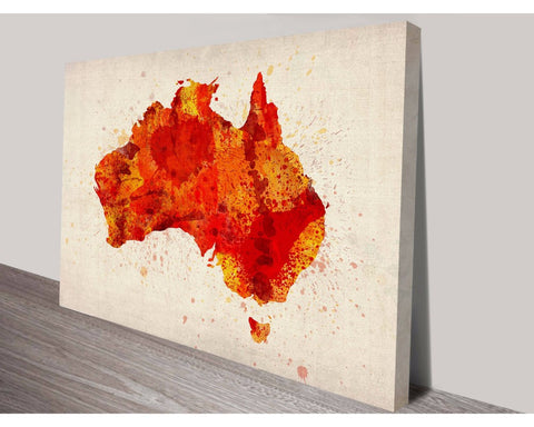 Red Australia Typographic Text Map By Michael Tompsett Wall Art Impact Imagery Dunn Furniture - Online Office Furniture for Brisbane Sydney Melbourne Canberra Adelaide